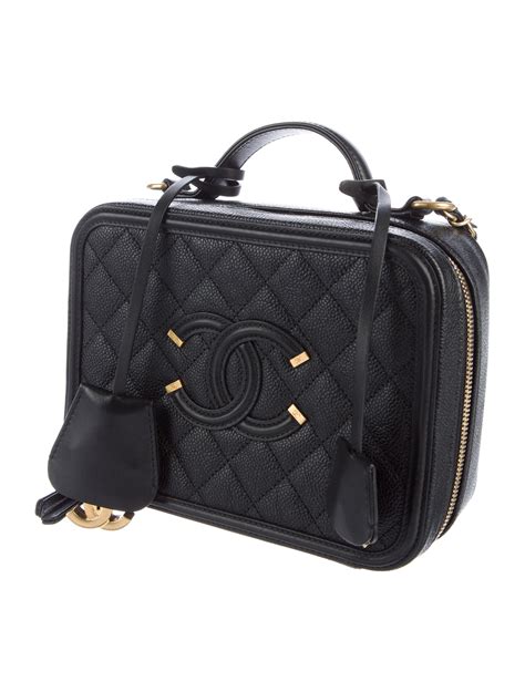 chanel cc filigree vanity case|Chanel vanity bag vintage.